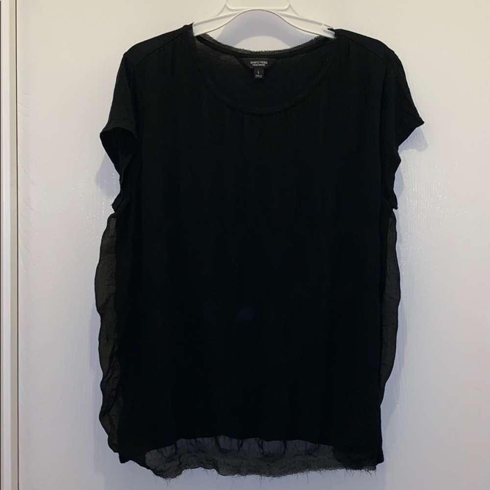 Simply Vera Black Top, Size Large